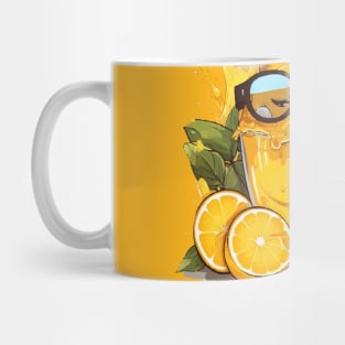 Juice Lemon Relaxing With Glasses, I am Fresh!! Mug